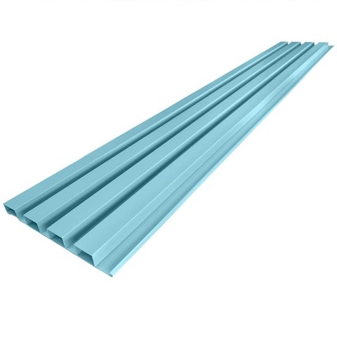 Painel Ripado em Placa 100x0,15cm (1,05m²) PVC + 2 Cantoneiras 1,05 Azul Bariri
