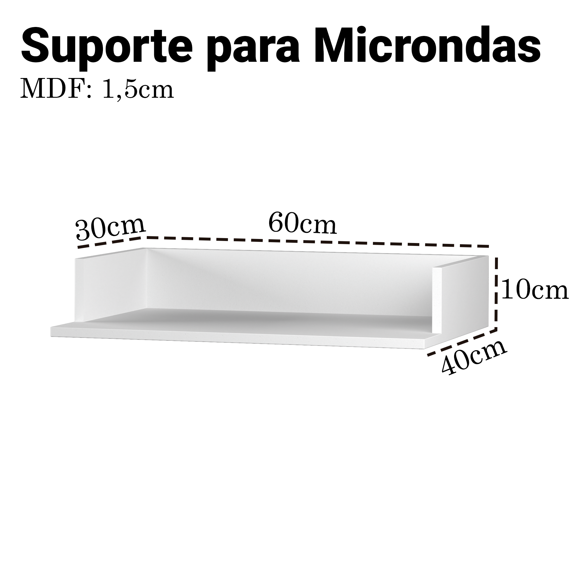 Suporte para Microondas ou Impressoras em Mdf 60x40 - 3