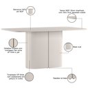 Ver imagem 3 de Mesa Retangular Tampo de Vidro Verbena 160cm Off White N01 com 6 Cadeiras Dara Linho Cru - Lyam Deco