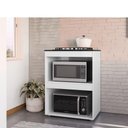 Ver imagem 2 de Armário Cooktop Adriana sem Porta 1 Prateleira MDP 75cm Branco com Tampo AJL Móveis