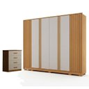 Ver imagem 1 de Guarda Roupa Casal Evo 6 Portas Cinamomo e Off White com Cômoda Rubi 4 Gavetas Cinamomo Off White –