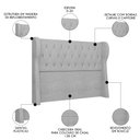 Ver imagem 3 de Cabeceira Casal Cama Box 140cm Malva I02 Bouclê Cinza - Mpozenato