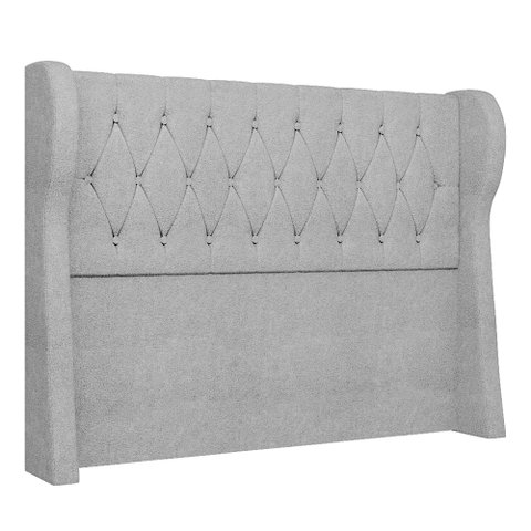 Cabeceira Casal Cama Box 140cm Malva I02 Bouclê Cinza - Mpozenato