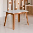 Ver imagem 1 de Mesa de Jantar com Vidro 4 Lugares Multimóveis CR50229 Cinamomo-Off White