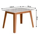 Ver imagem 3 de Mesa de Jantar com Vidro 4 Lugares Multimóveis CR50229 Cinamomo-Off White