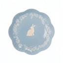 Ver imagem 2 de Prato Sobremesa Coelho Azul Branco Porcelana 21cm Cromus