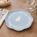 Ver imagem 1 de Prato Sobremesa Coelho Azul Branco Porcelana 21cm Cromus