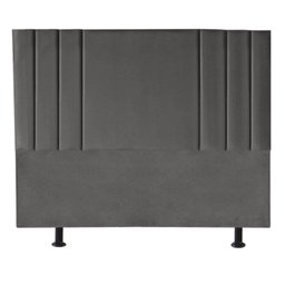Cabeceira Cama Box Queem Estofada Grécia 160 Cm Linho:cinza Escuro - 1