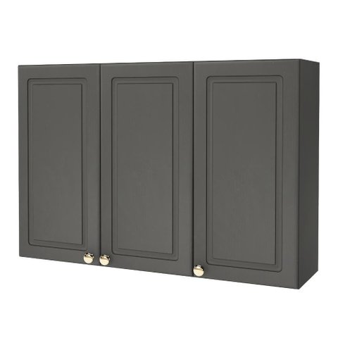 Armário Aéreo 120cm 3 Portas Indekes Firenze Cinza