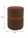 Ver imagem 2 de Puff com Cinta no Meio Cobre Fosco Marrom Veludo - Let Móveis
