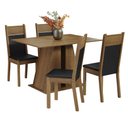 Ver imagem 2 de Conjunto Sala de Jantar Mesa Tampo de Madeira 4 Cadeiras Rustic/preto Angel Madesa