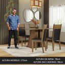 Ver imagem 4 de Conjunto Sala de Jantar Mesa Tampo de Madeira 4 Cadeiras Rustic/preto Angel Madesa