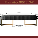 Ver imagem 5 de Recamier Glow 110cm Puff Moderno Premium Sala e Quarto:cinza