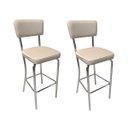 Ver imagem 1 de Banqueta Olivia Altura 65cm Bar Cozinha Cromada Assento Grosso Confortável Cor Fendi Encosto Estofad