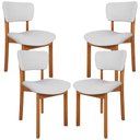 Ver imagem 1 de Kit 04 Cadeiras para Sala de Jantar Cozinha Living Estofada Dara L02 Linho Cinza - Lyam Decor