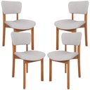 Ver imagem 1 de Kit 04 Cadeiras para Sala de Jantar Cozinha Living Estofada Dara L02 Linho Cinza - Lyam Decor
