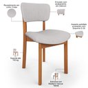 Ver imagem 4 de Kit 04 Cadeiras para Sala de Jantar Cozinha Living Estofada Dara L02 Linho Cinza - Lyam Decor