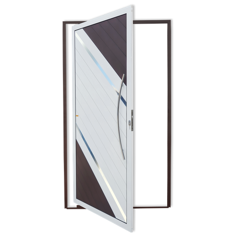 Porta Pivotante Alumínio Lambril Duna c/Puxador D.Mix Corten 100 Brimak