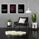 Ver imagem 1 de Kit 3 Quadros Motivacionais Empresa Esforço Resultado 33x24cm - com Vidro:moldura Branca