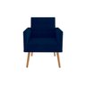 Kit 6 Poltronas Decorativas Escritório Sala Recepção Larah Suede Azul Marinho - 3