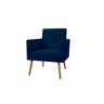 Kit 6 Poltronas Decorativas Escritório Sala Recepção Larah Suede Azul Marinho - 2