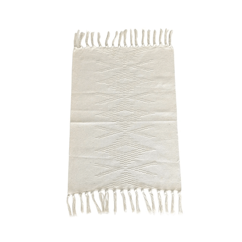 Jogo De Tapetes Minimalista Com 3 Peças - Algodão Cru