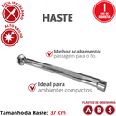 Ver imagem 2 de Haste Suporte para Chuveiro Elétrico com Passa-fio Cromado Tam 37cm Durín