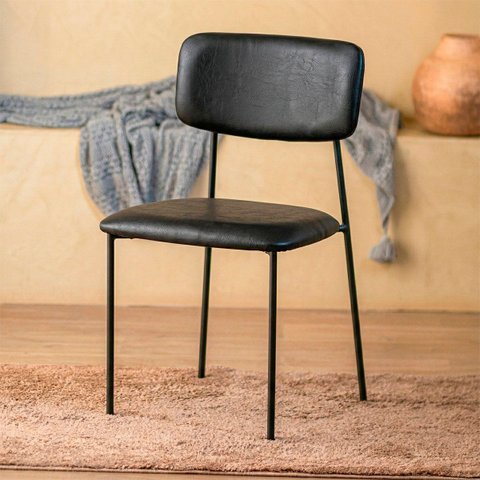 Cadeira de Jantar Metal Forte Resistente Confortável Ergonômica Estofada Aline