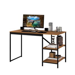 Mesa de Escritório Industrial Slim com 2 Prateleiras - 2 Mesa de Escritório Industrial Slim com 2 Prateleiras - 2