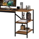 Ver imagem 3 de Mesa de Escritório Industrial Slim com 2 Prateleiras