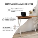 Ver imagem 3 de Mesa Home Office X 80x46 com Base em Ferro para Computador e Estudo - Ferro Branco Tampo Amêndoa