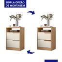 Ver imagem 4 de Kit 2 Mesas de Cabeceira Sole 2 Gavetas Flex Off White/freijó - Móveis Albatroz