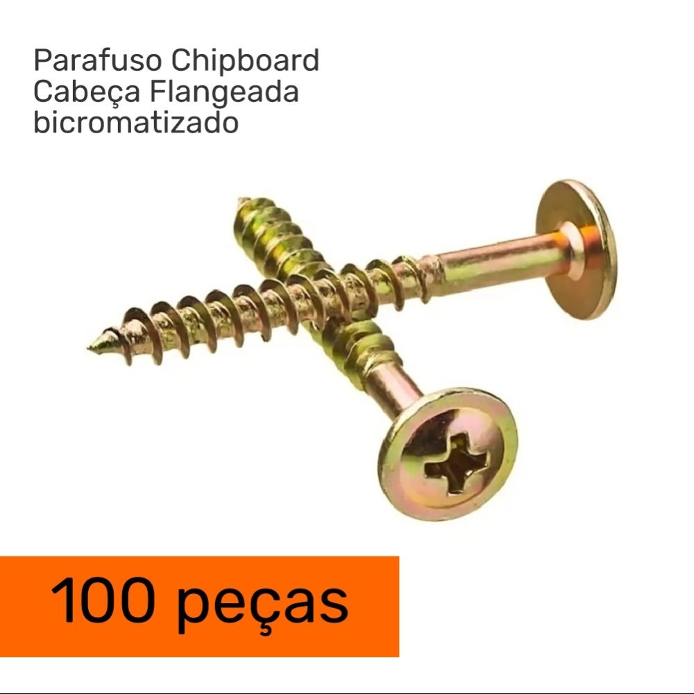 Parafuso Chipboard Cabeça Flangeada Philips 3.0x10 Bicro Kit 100 Peças - 4