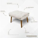 Ver imagem 3 de Kit 2 Puff Decorativo para Sala Quarto Penteadeira Sufler Linho Pés Palito