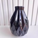 Ver imagem 3 de Vaso centro de mesa preto pequeno trabalhado geométrico 3D