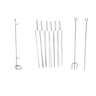 Kit 6 Espetos de Churrasco + Espalha Brasa + Garfo e Suporte - 1