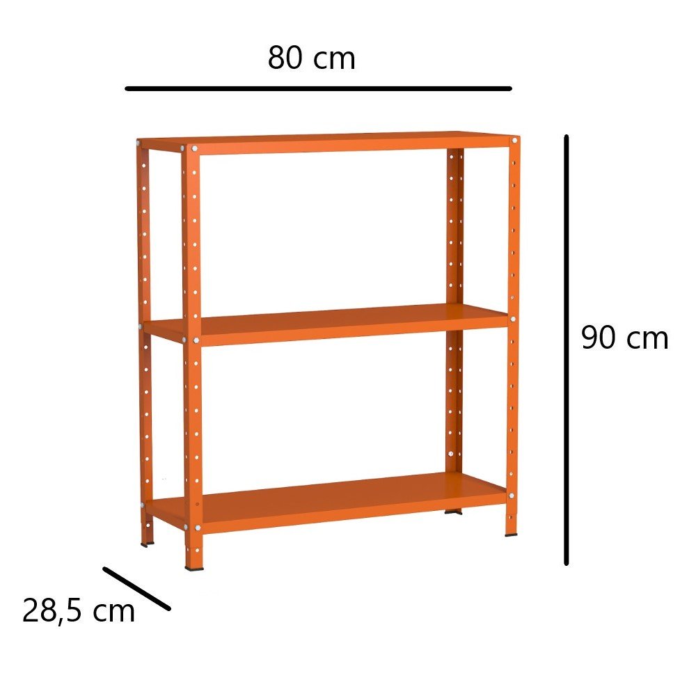 Estante Aço 3 Prateleiras Livros Cozinha Quarto Eaf007 Laranja - 2