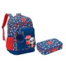 Kit Mochila e Estojo Box Escolar Infantil Panda Pipoca Azul - Xeryus - 1