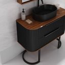 Ver imagem 4 de Conjunto para Banheiro Alice 100 Pés Espelheira e Cuba Alice Preto Fosco - Fabribam Preto Fosco