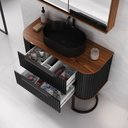 Ver imagem 5 de Conjunto para Banheiro Alice 100 Pés Espelheira e Cuba Alice Preto Fosco - Fabribam Preto Fosco