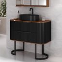 Ver imagem 2 de Conjunto para Banheiro Alice 100 Pés Espelheira e Cuba Alice Preto Fosco - Fabribam Preto Fosco