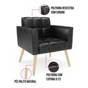 Ver imagem 7 de Kit 2 Poltronas Elisa Corano Preto Pés Palito Natural - D'Rossi