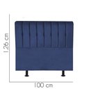 Ver imagem 2 de Cabeceira Estofada Kiara 100cm Solteiro Box Quarto Suede Azul Marinho - Ahazzo Móveis