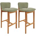 Ver imagem 1 de Kit 02 Banquetas Alta para Cozinha Sala de Jantar Bar Dara L02 Bouclê Oliva - Lyam Decor