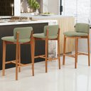 Ver imagem 2 de Kit 02 Banquetas Alta para Cozinha Sala de Jantar Bar Dara L02 Bouclê Oliva - Lyam Decor