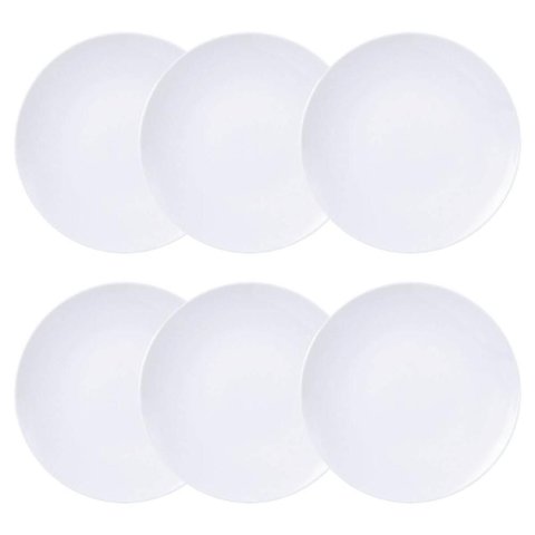 Conjunto 6 Pratos Fundos de Porcelana Tramontina 21cm Branco