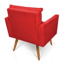 Ver imagem 7 de Kit 2 Poltronas e Namoradeira 2 Lugares Olivia Suede Pés Palito Castanho - Pallazio - Vermelho