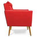 Ver imagem 6 de Kit 2 Poltronas e Namoradeira 2 Lugares Olivia Suede Pés Palito Castanho - Pallazio - Vermelho