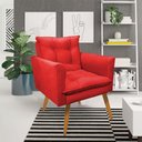 Ver imagem 2 de Kit 2 Poltronas e Namoradeira 2 Lugares Olivia Suede Pés Palito Castanho - Pallazio - Vermelho