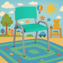 Ver imagem 2 de Kit 11 Cadeiras Infantil Iso, Escola, Base Cinza-verde Água